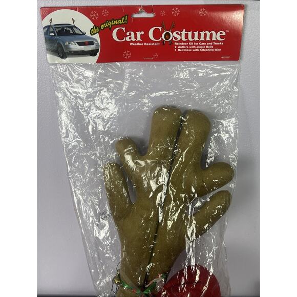 Reindeer Car Costume Kit Antlers Nose Rudolph Set Reindeer Christmas Holiday - Picture 3 of 7